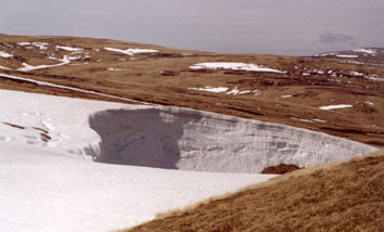 huge snow cornice