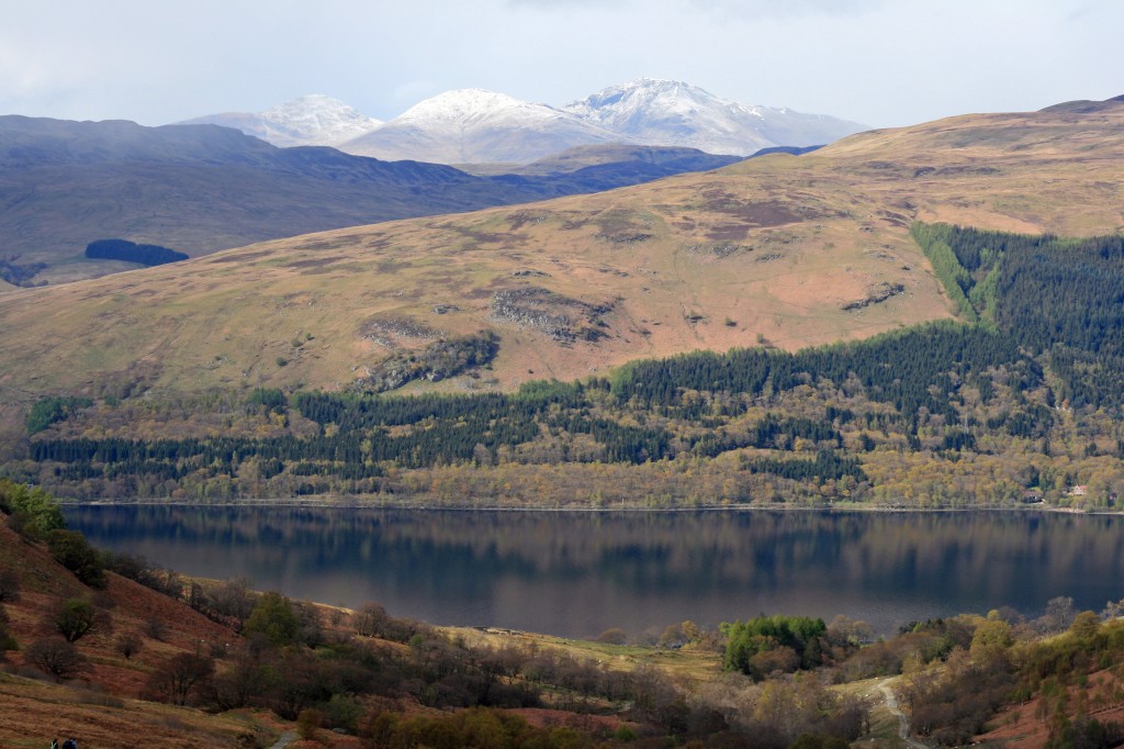 view across Loch Earn towards Ben Lawers