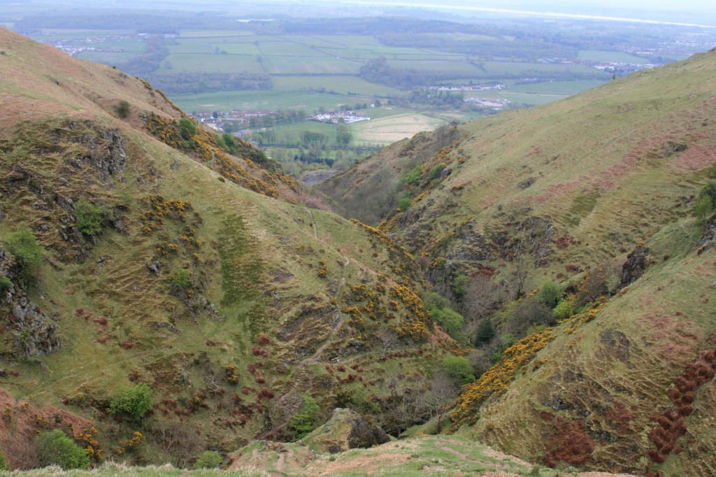 The Mill Glen ravine below the steep path descending from The Law