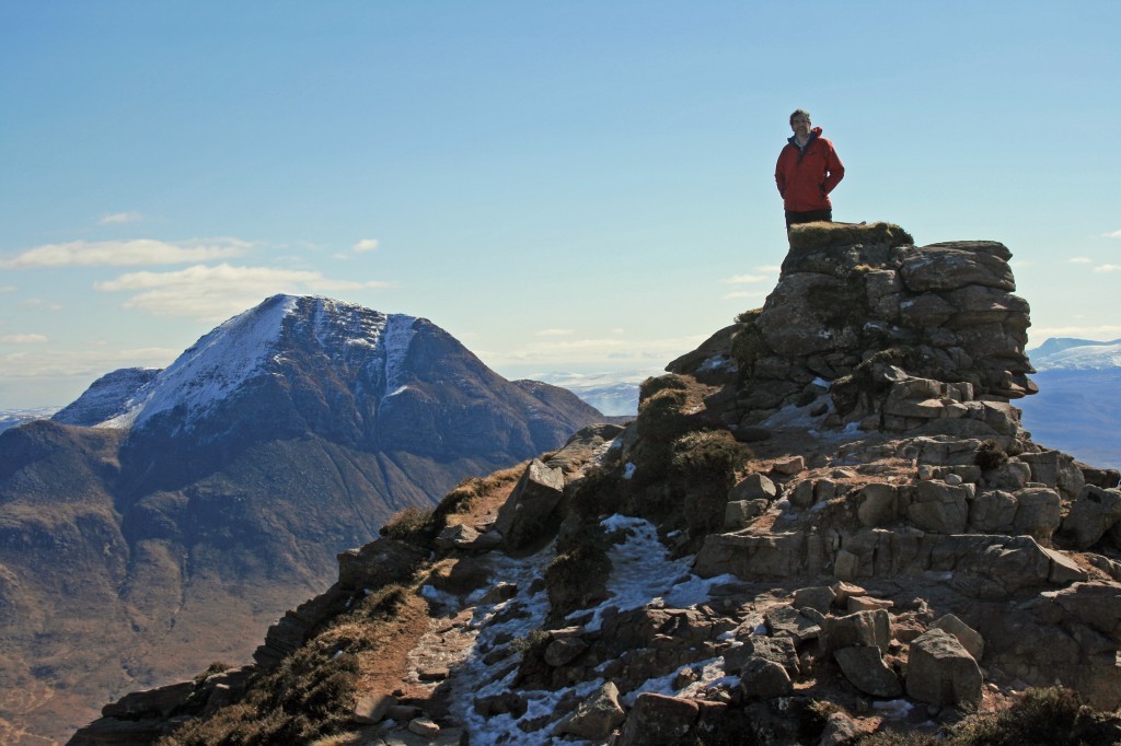 Stac Pollaidh:  David, on the highest point we reached, with Cul Mor in the background