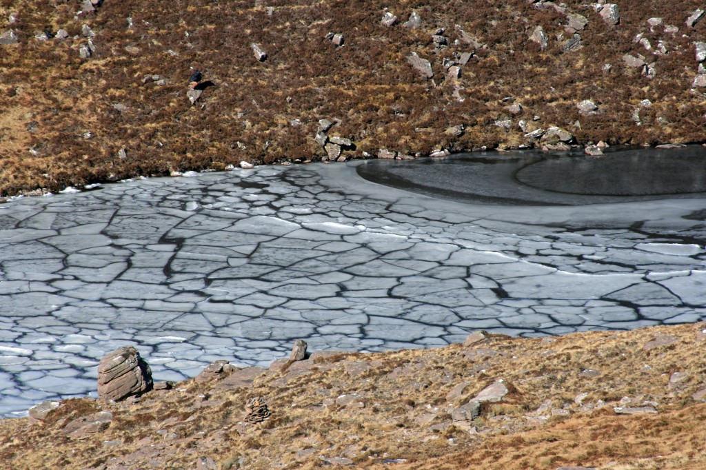 frozen lochan behind Stac Pollaidh