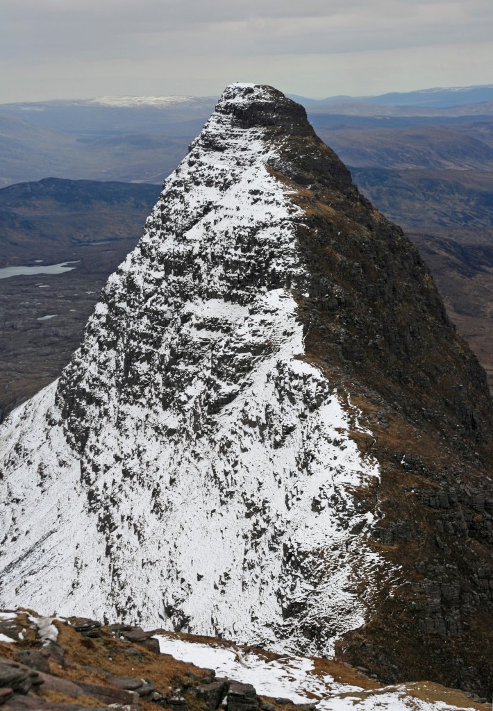 Meall Mheadhonach, from Caisteal Liath - an exciting scramble in summer - looking pretty impregnable in winter coat