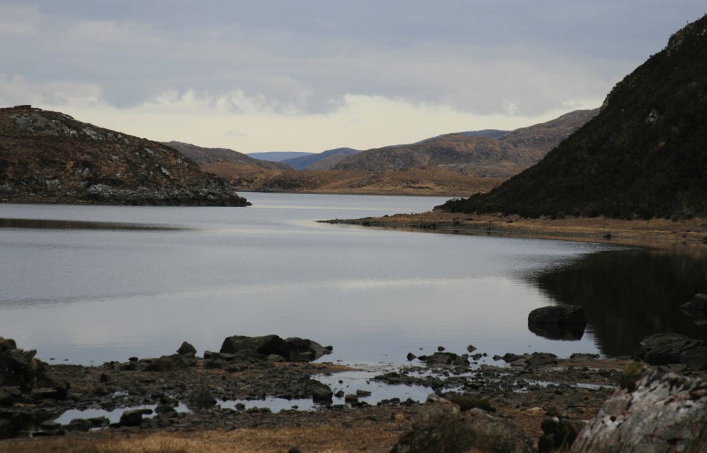 late afternoon light at the west end of Fionn Loch - still 4 miles to go!