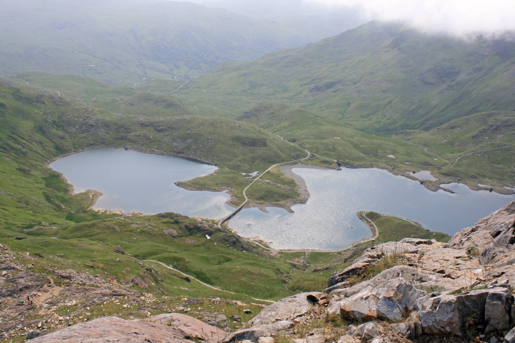 looking down to Llyn Llydaw from the top of the steepest section