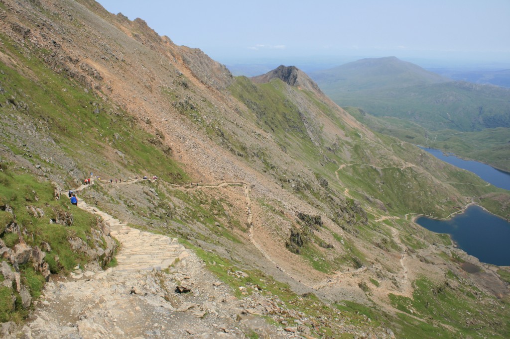 view from the top of the Pyg track, with Crib Goch on the left