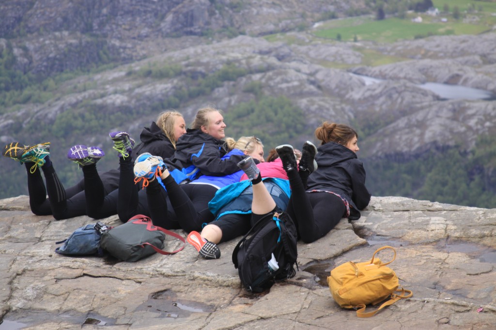 brave souls peering over the edge